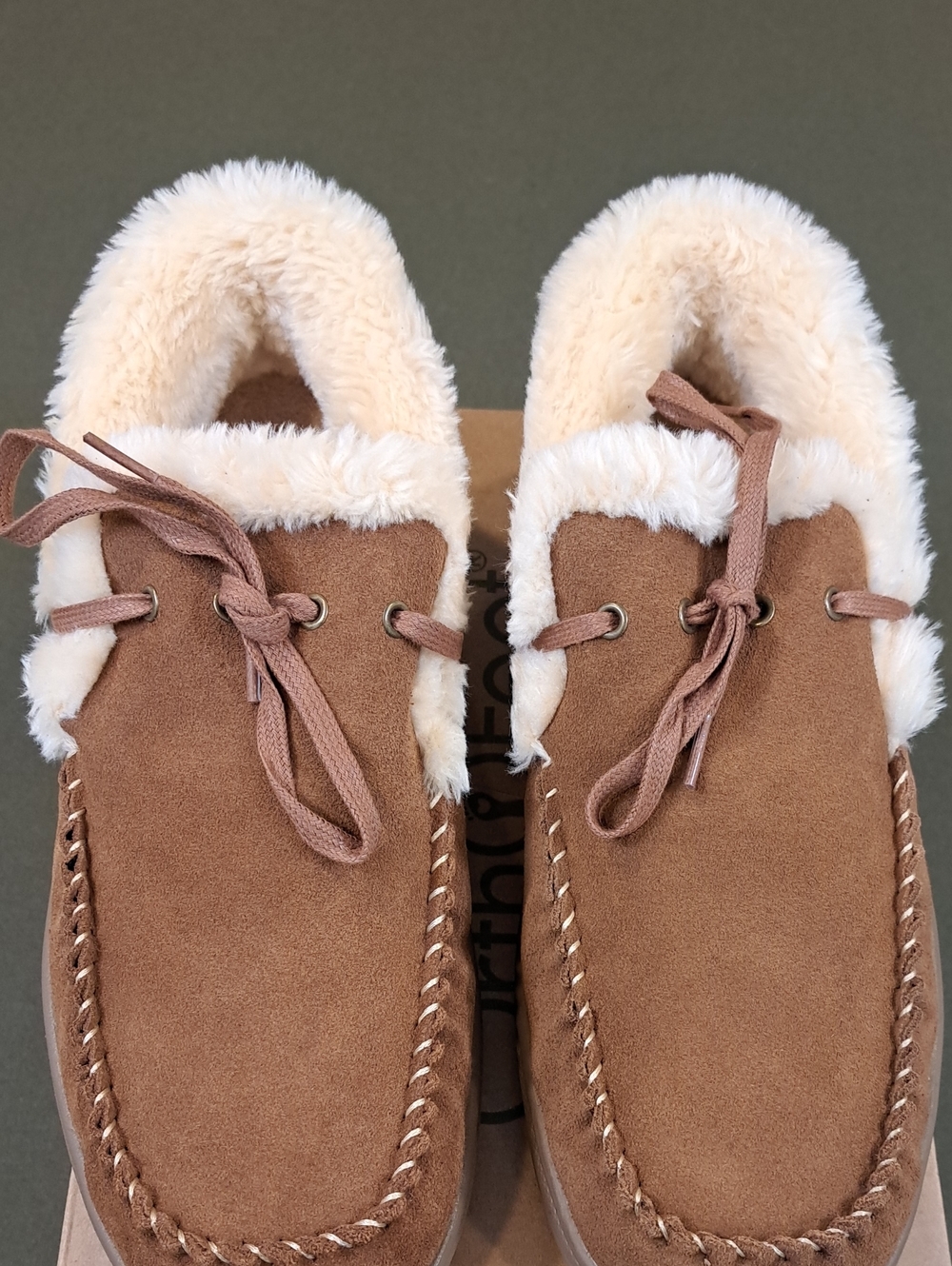 Orthofeet Tuscany Moccasin Slippers - Color: Brown - Size: Men 10.5 Wide (2E) - Picture 5 of 12